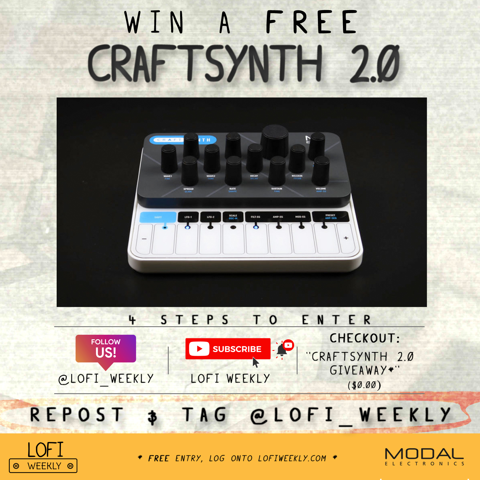 LoFi Weekly - CRAFTsynth 2.0 Modal Electronics Giveaway.jpg